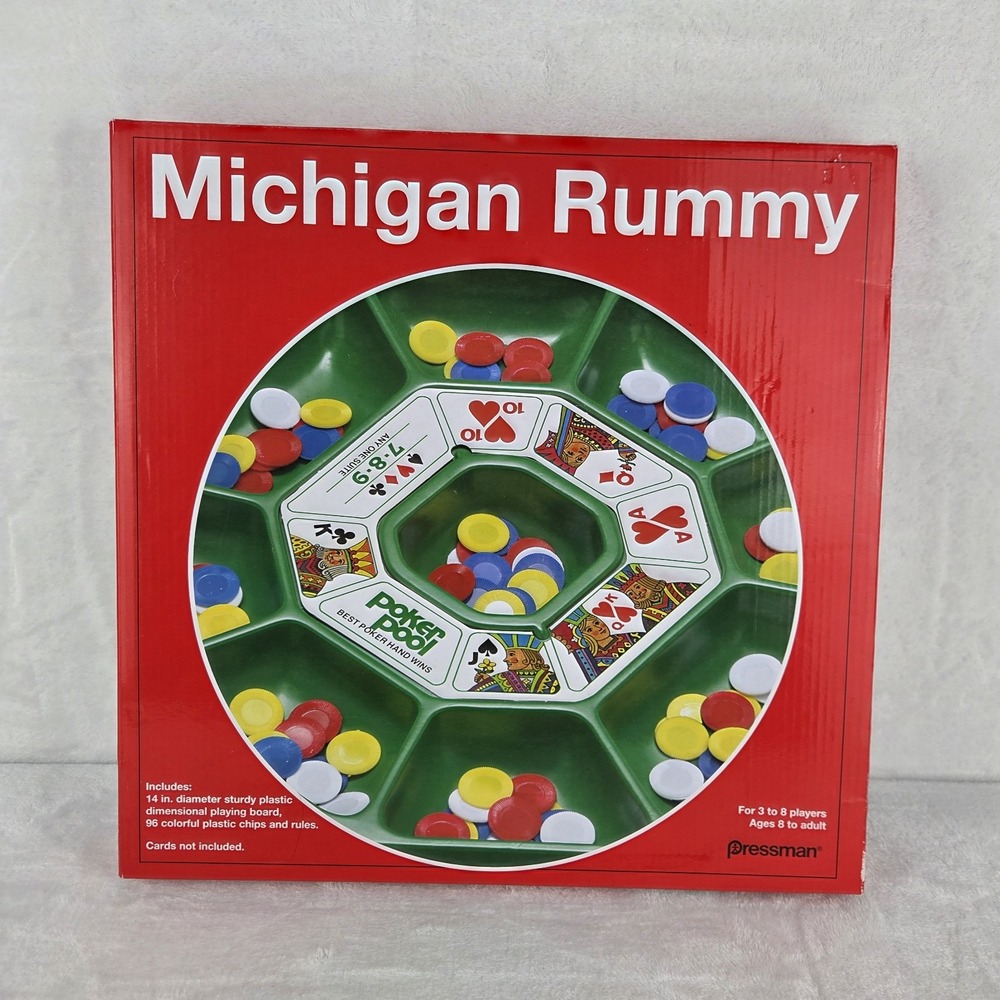 2012 Michigan Rummy Board Game Pressman 5551 2012 Complete 96 Chips Sealed